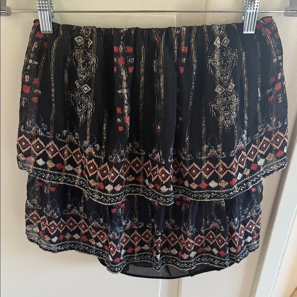 Joie printed chiffon strapless top